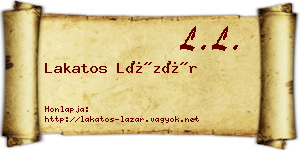 Lakatos Lázár névjegykártya